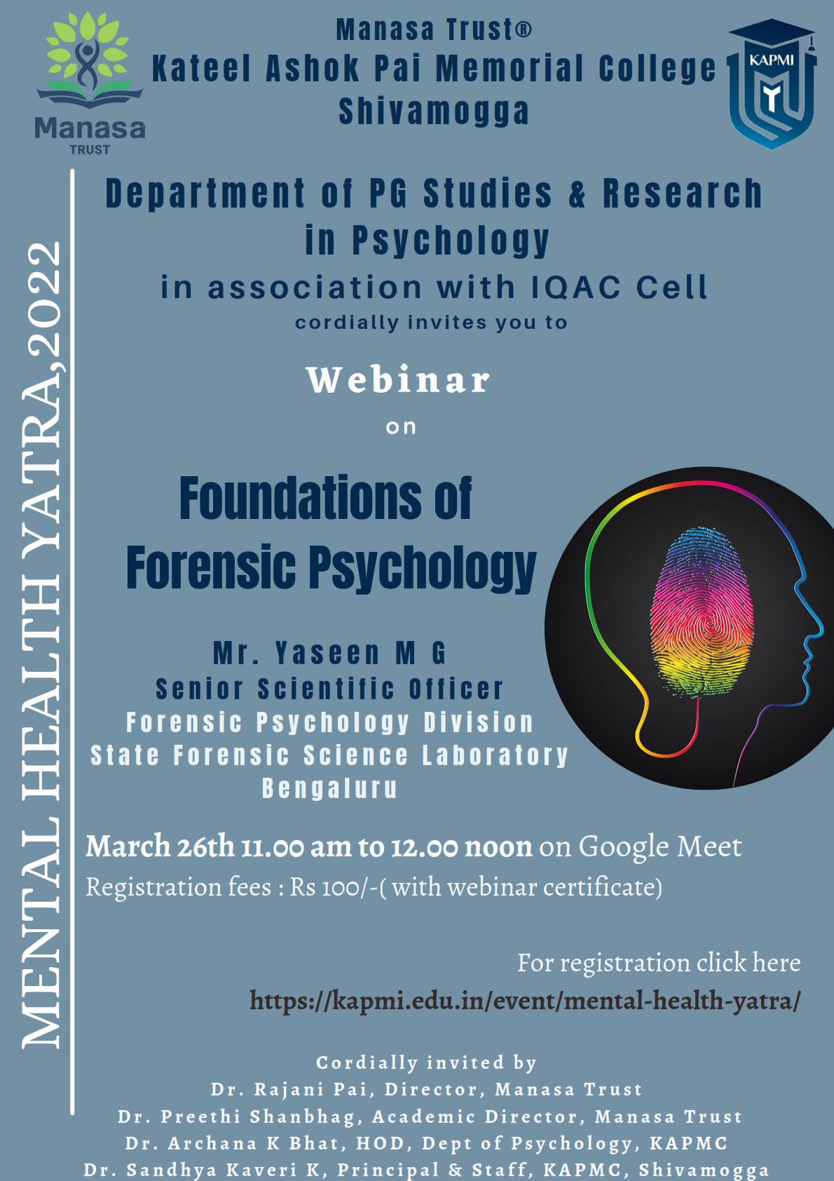 MHY 22 : Foundations Of Forensic Psychology – KAPMI Library